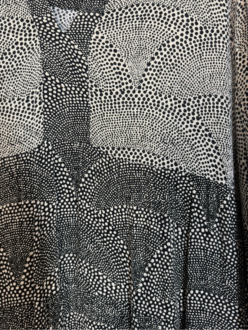 Maeve Anthropologie Black Tan Boho Printed V-Neck Long Sleeve Tiered Dress XL - Picture 6 of 12